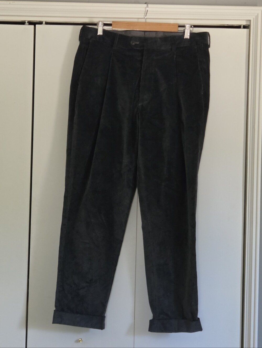 Todd Snyder Black Corduroy Pleated Pants